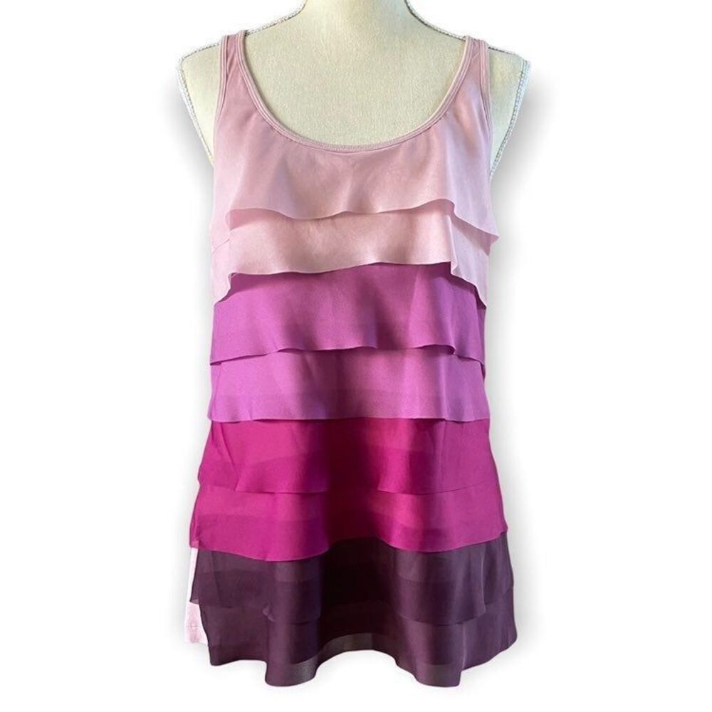 Apt 9 Gradient Purple Ruffle Tank Top M